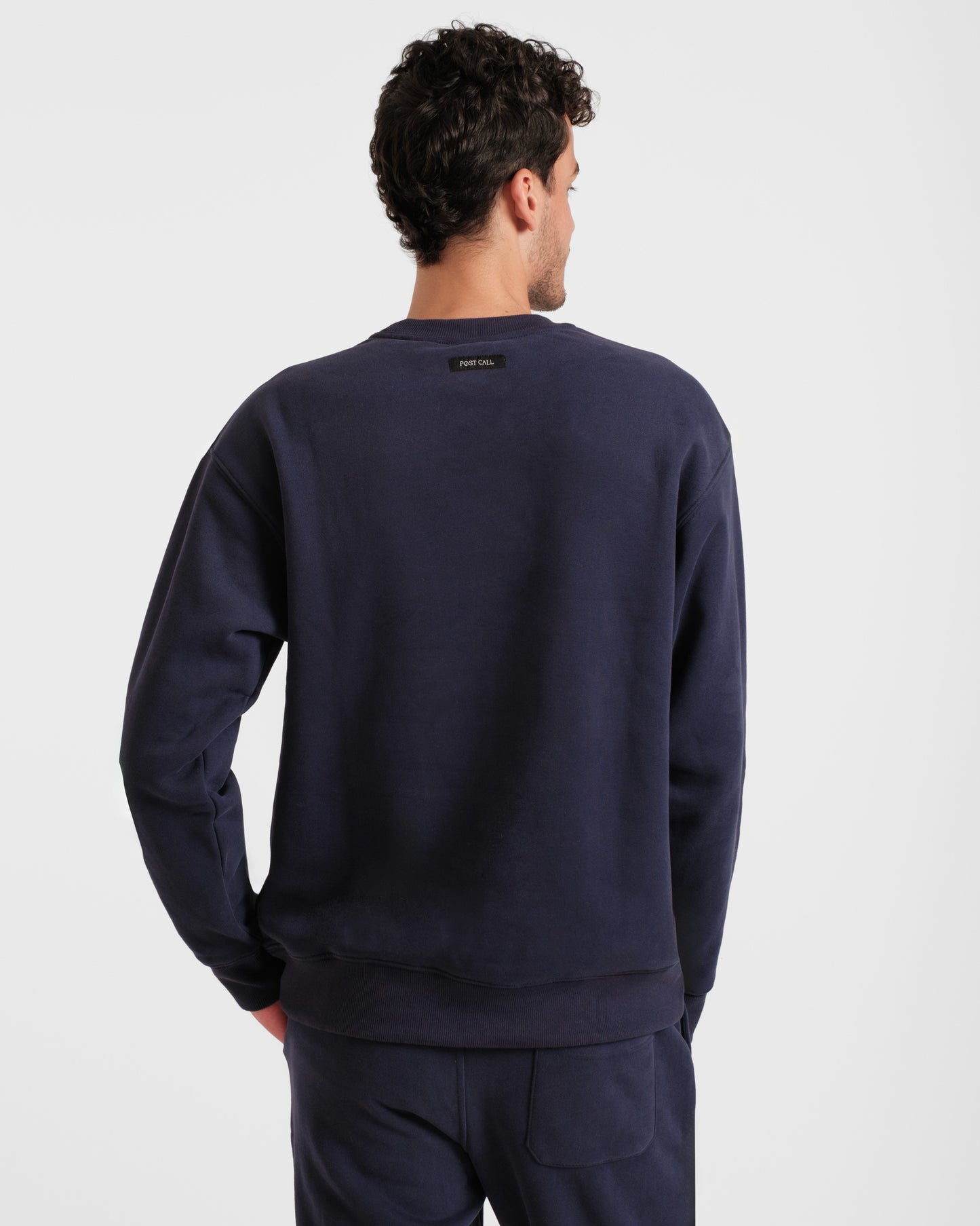 Post Call Contrast Crewneck in Navy - On Call
