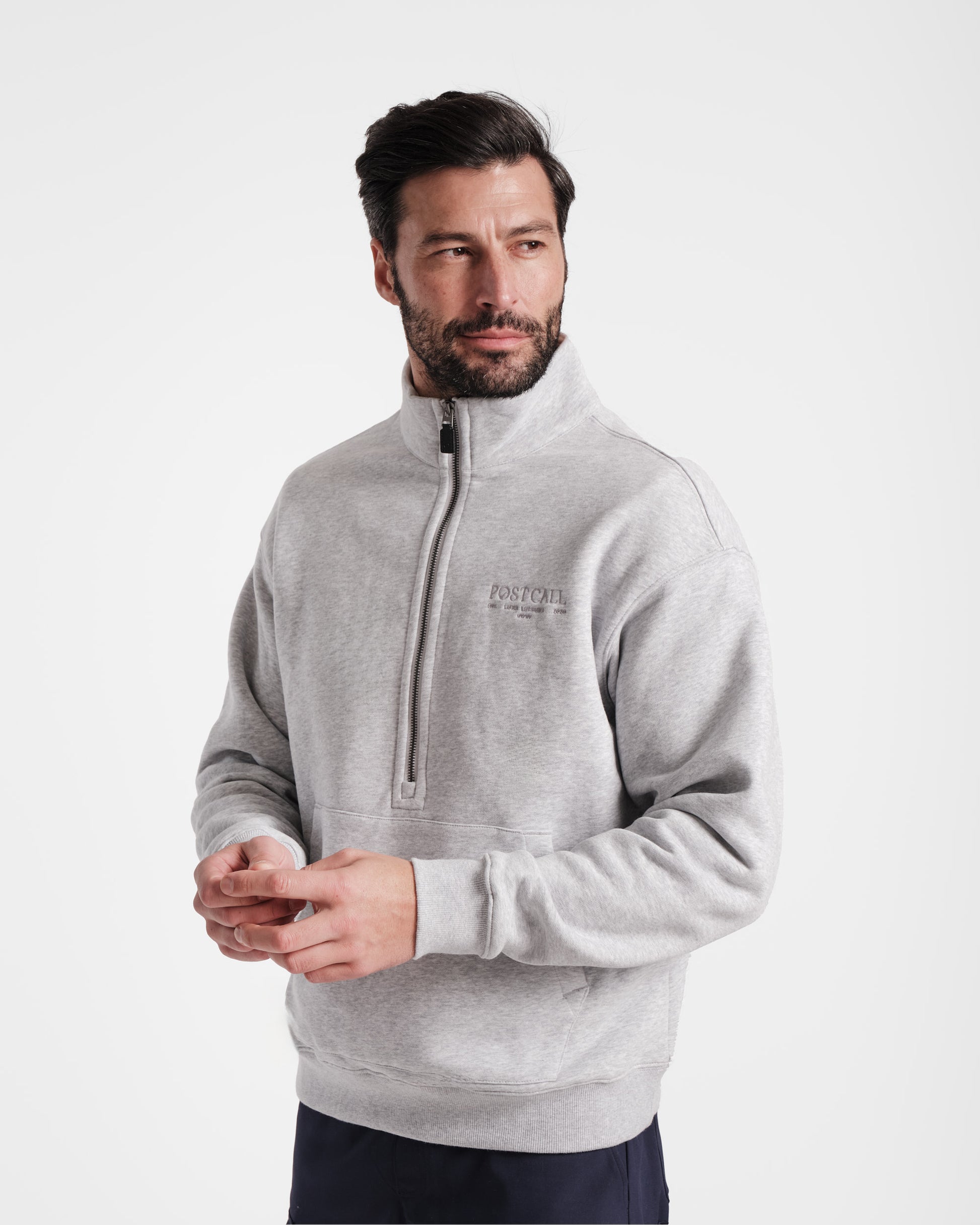 Post Call Men's Half Zip in Heather Grey - On Call