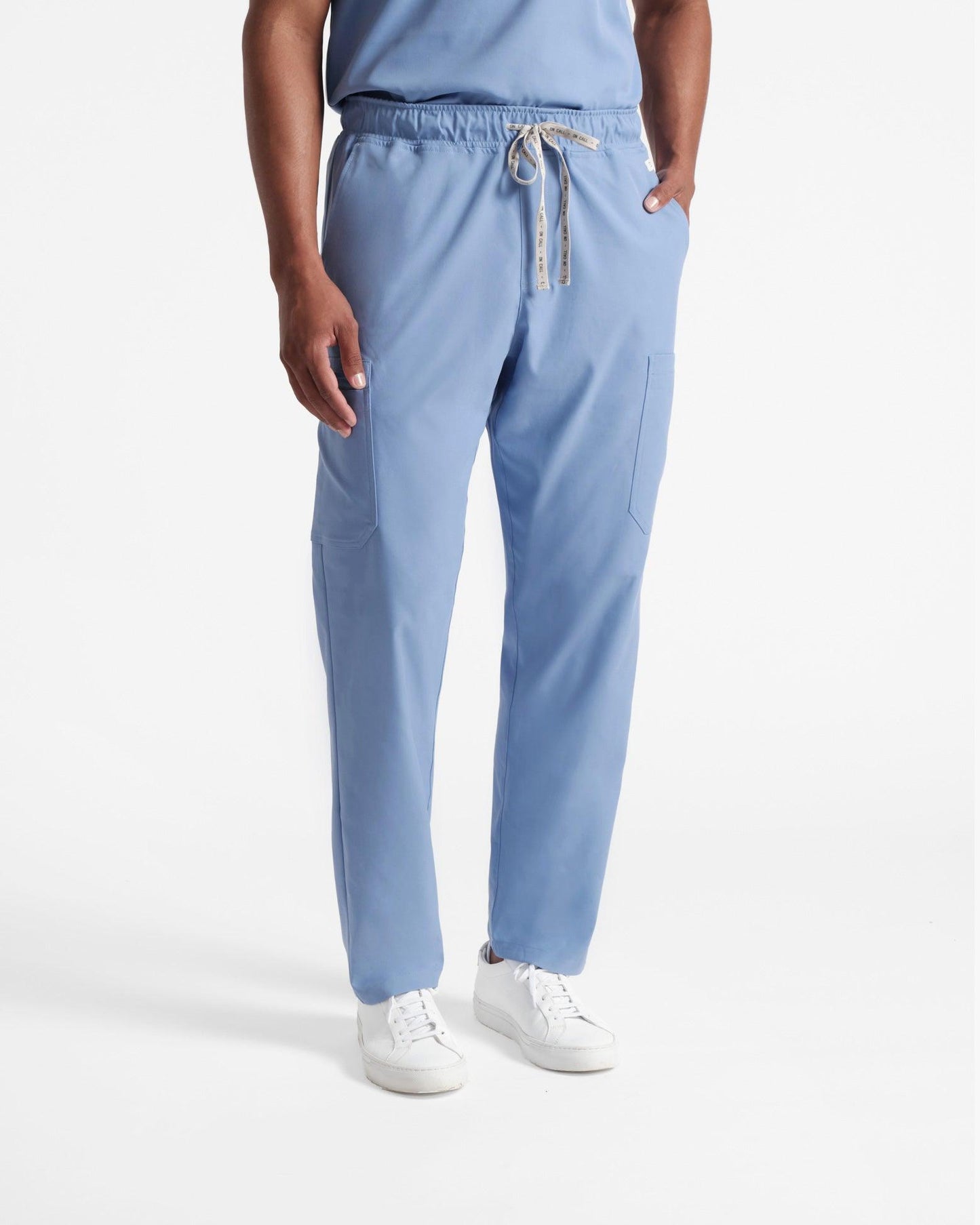 Men's cargo scrub pant in ciel blue