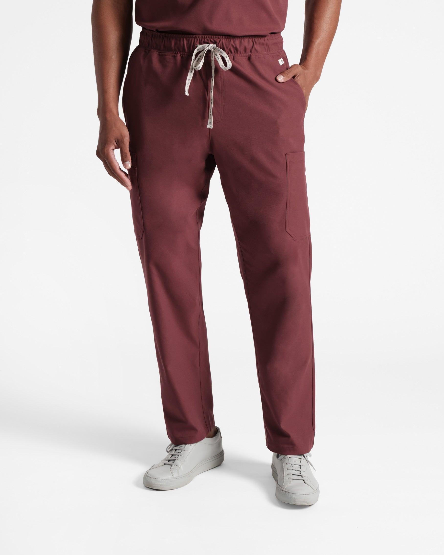 Men's cargo scrub pant in heme red