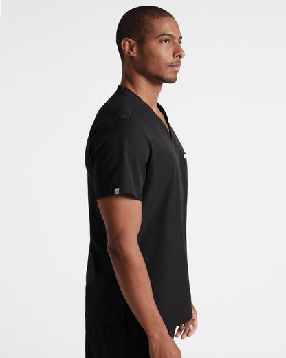 Men's scrub top in black