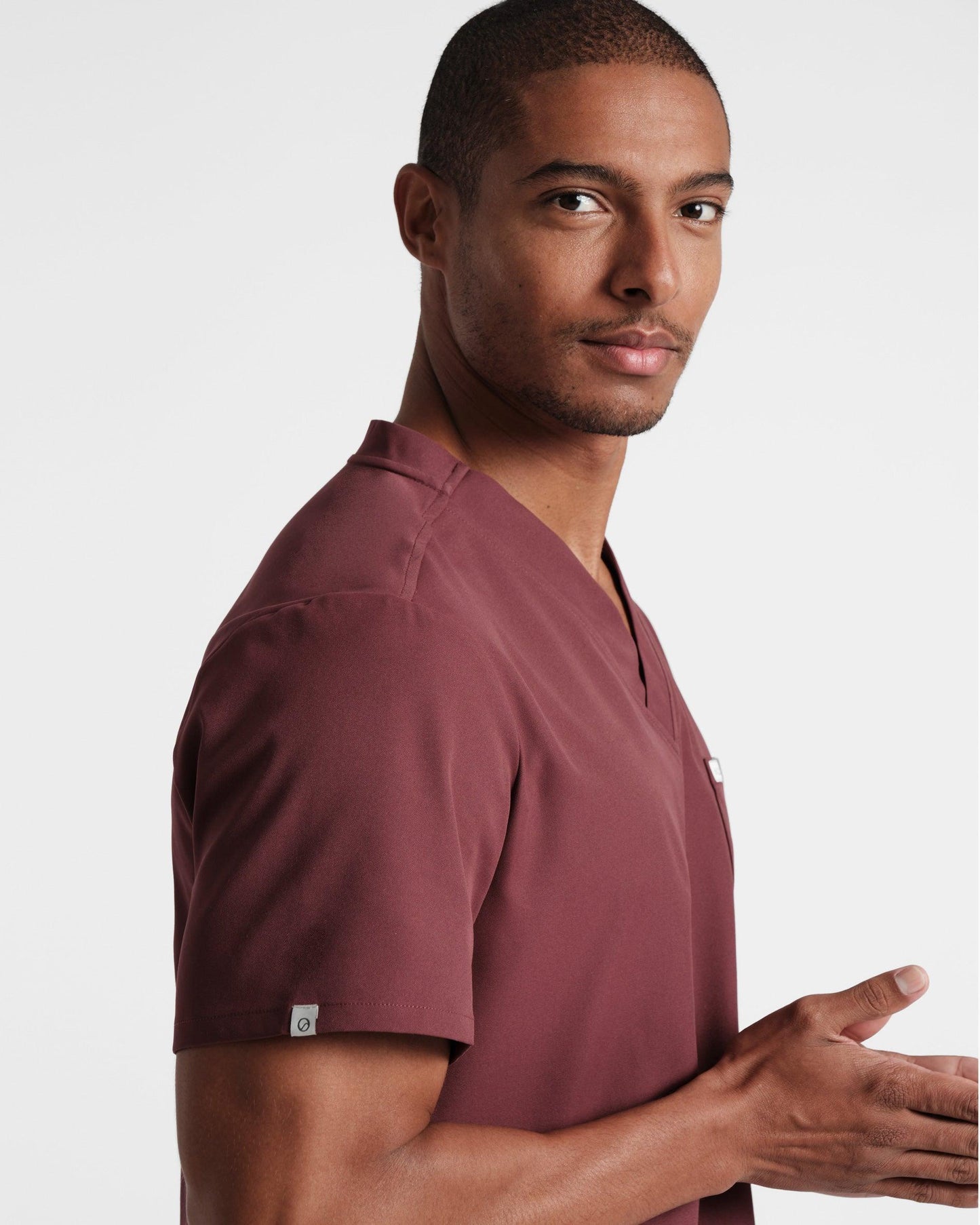 Men's classic scrub top in heme red