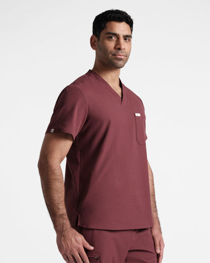 Men's classic scrub top in heme red