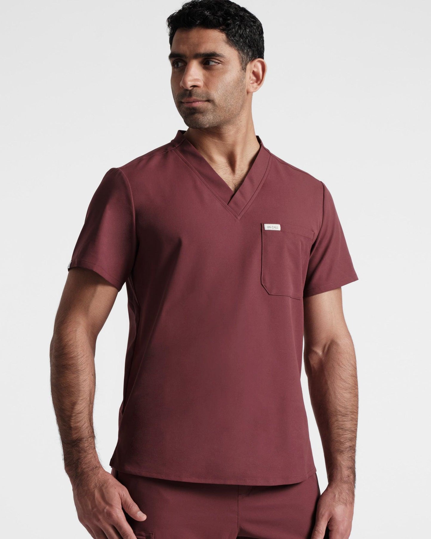 Men's classic scrub top in heme red