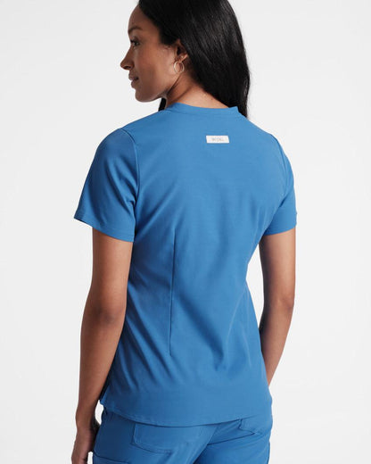 Women's classic scrub top in venous blue