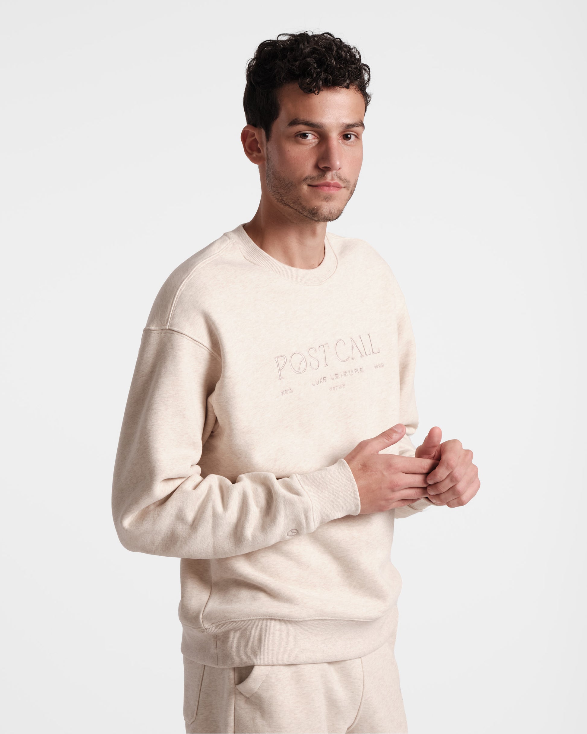 Post Call Crewneck in Heather Beige - On Call