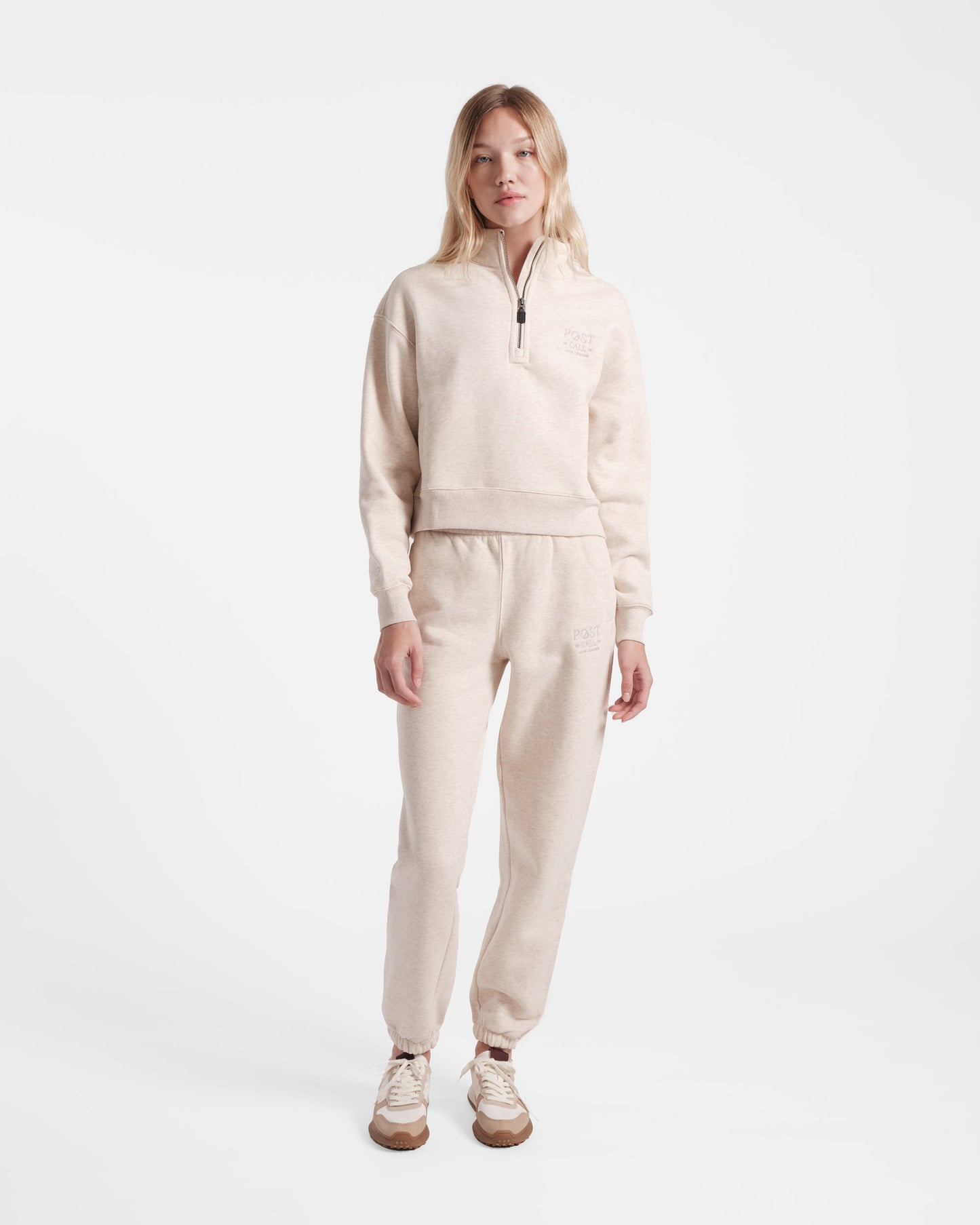 Post Call Women's Half Zip in Heather Beige