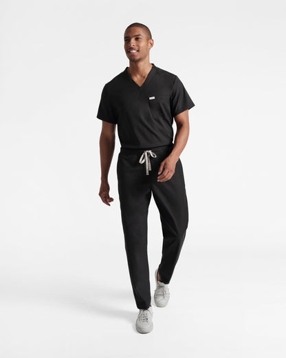 Men's straight leg scrub pant in black