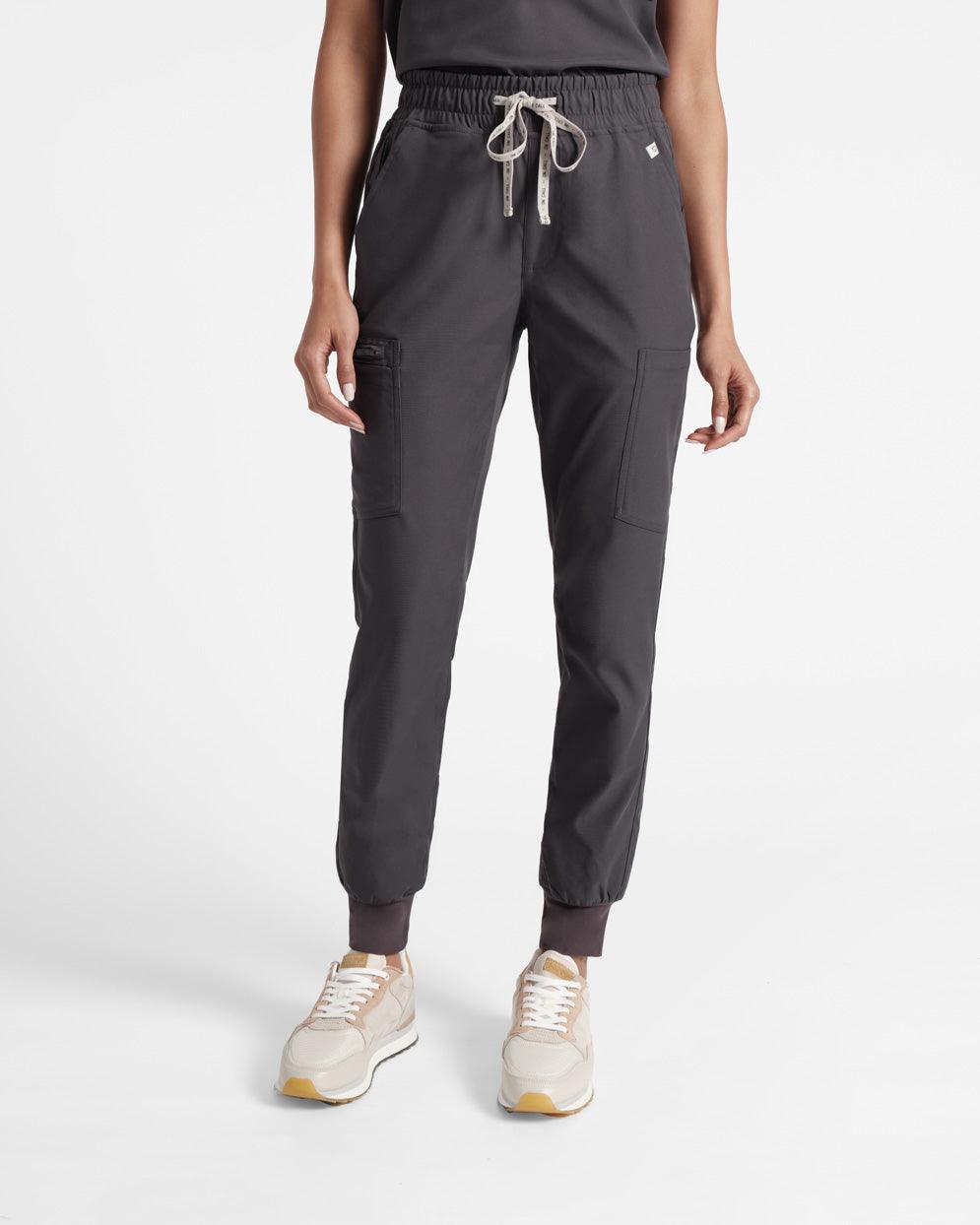 Women's jogger cargo scrub in dark grey's